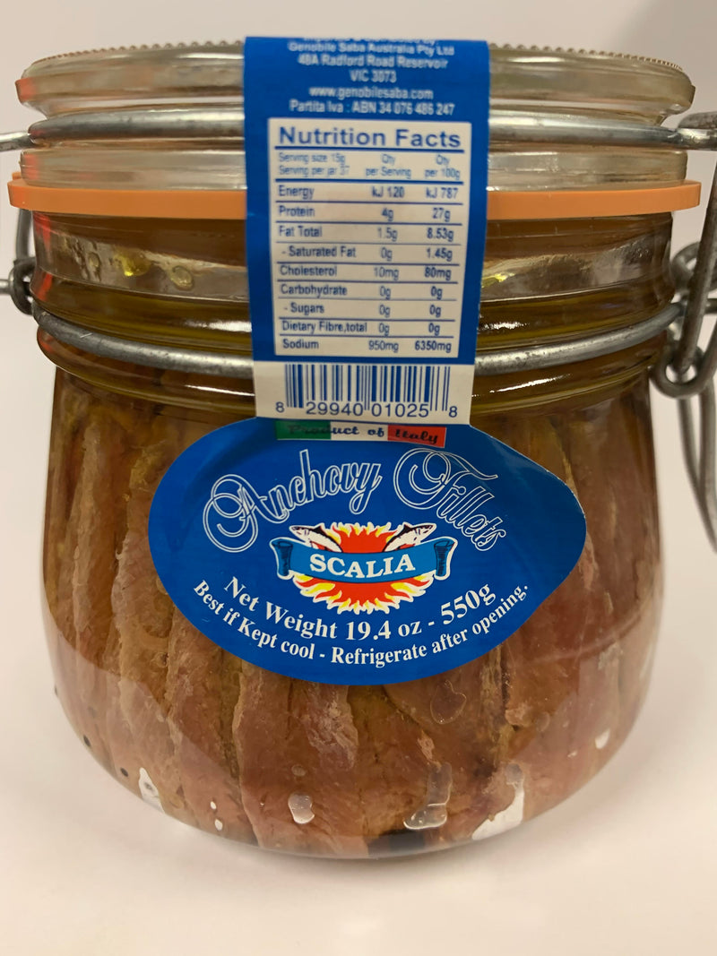 Scalia Anchovy Fillets in Olive Oil 550g