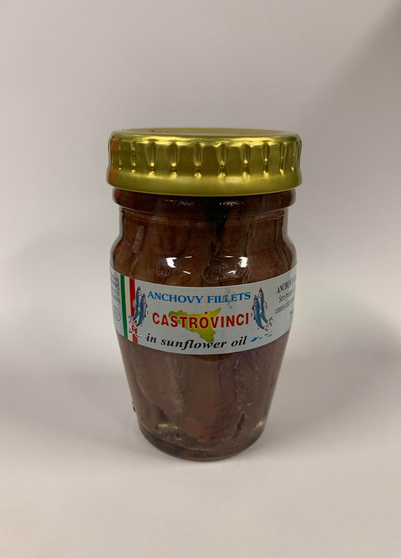 Castrovinci Anchovy Fillets in Sunflower Oil 75g